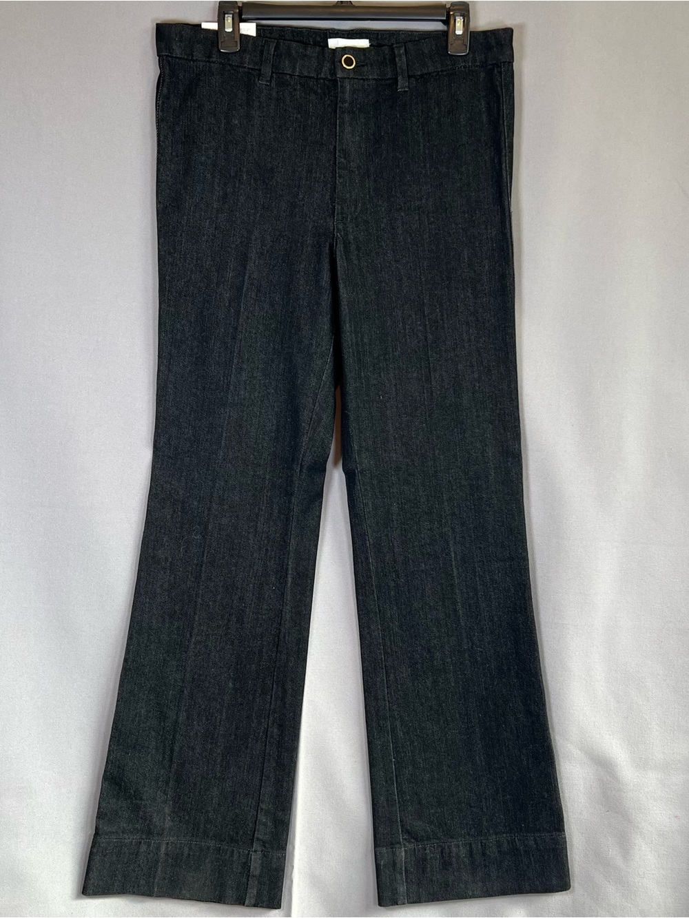 H&M Women’s sz12 Flare High Waist Full Length Wide Leg Flare DarkDenim Jeans NWT